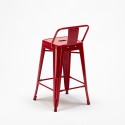 sgabello industrial con schienale metallo steel top rosso ii scelta Offerta