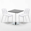 Tavolino Quadrato Nero 70x70cm Con 2 Sedie Interno Gelateria Mojito Prezzo