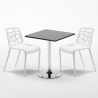Table Carrée Noire 70x70cm 2 Chaises Colorées Intérieur Bar Café Gelateria Mojito Achat
