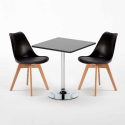 Table noire carrée 70x70cm Avec 2 Chaises Colorées intérieur bar café Nordica Mojito Caractéristiques