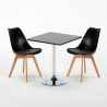 Table noire carrée 70x70cm Avec 2 Chaises Colorées intérieur bar café Nordica Mojito Caractéristiques
