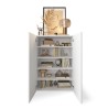 Credenza mobile soggiorno ingresso bianco lucido 2 ante specchio Elise Saldi