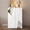 Credenza mobile soggiorno ingresso bianco lucido 2 ante specchio Elise Sconti