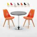 Schwarz Rund Tisch und 2 Stühle Farbiges Polypropylen-Innenmastenset Nordica Cosmopolitan Aktion