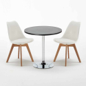 Table Ronde Noire 70x70cm 2 Chaises Colorées Intérieur Bar Café Nordica Cosmopolitan Dimensions