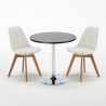 Table Ronde Noire 70x70cm 2 Chaises Colorées Intérieur Bar Café Nordica Cosmopolitan Dimensions