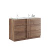 Meuble de salle de bain sur pied 3 tiroirs en bois double vasque 122x47x86cm Duet T Vente