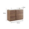 Meuble de salle de bain sur pied 3 tiroirs en bois double vasque 122x47x86cm Duet T Remises