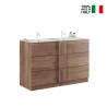 Meuble de salle de bain sur pied 3 tiroirs en bois double vasque 122x47x86cm Duet T Offre