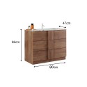 Mobile bagno a terra in legno 3 cassetti con lavabo in ceramica Etoile Prezzo