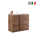 Mobile bagno a terra in legno 3 cassetti con lavabo in ceramica Etoile Catalogo