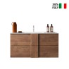 Mobile bagno in legno 2 cassetti sospeso con lavabo in ceramica Miel Catalogo