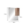 Miroir de salle de bain avec éclairage LED et colonne suspendue 1 porte en bois Aralia 