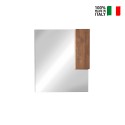 Miroir de salle de bain avec éclairage LED et colonne suspendue 1 porte en bois Aralia Choix