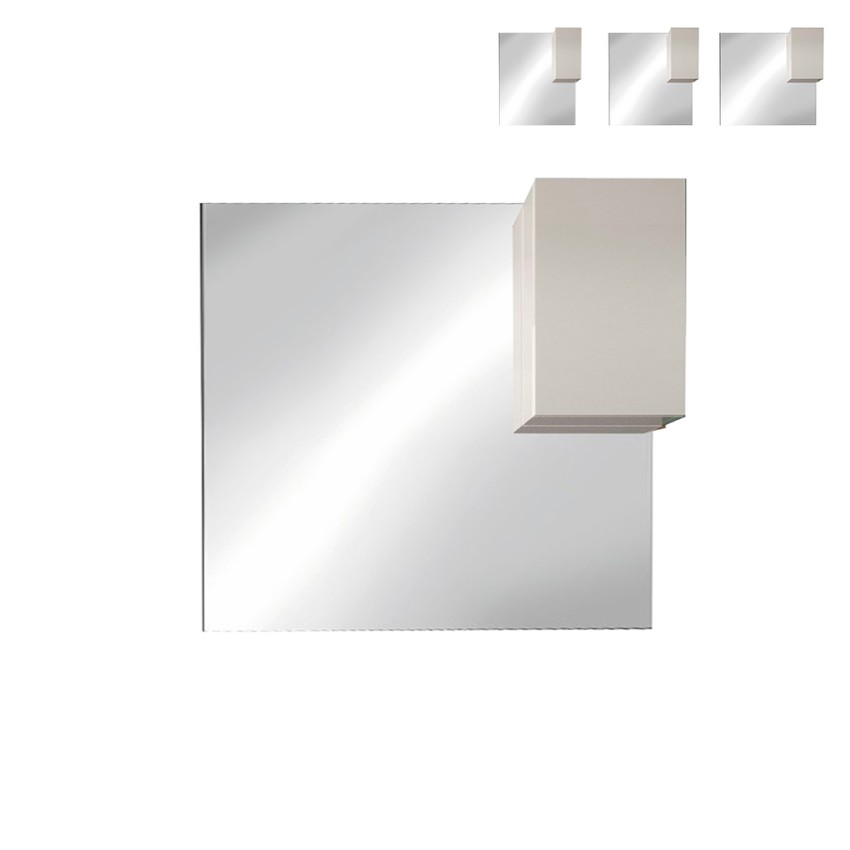 Badezimmerspiegel Schrank 1 Tür hochglanzweiß mit LED-Beleuchtung Riva Aktion Badezimmerspiegel Schrank 1 Tür hochglanzweiß mit LED-Beleuchtung Riva Aktion