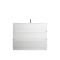 Mobile bagno a terra moderno bianco lucido 3 cassetti e lavabo Joey Modello