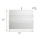 Mobile bagno a terra moderno bianco lucido 3 cassetti e lavabo Joey Prezzo