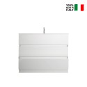 Mobile bagno a terra moderno bianco lucido 3 cassetti e lavabo Joey Catalogo