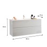 Mobile bagno sospeso moderno lavabo 2 cassetti bianco lucido Add Misure