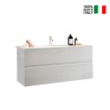 Mobile bagno sospeso moderno lavabo 2 cassetti bianco lucido Add Sconti