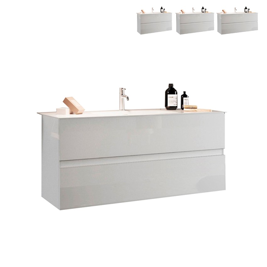 Mobile bagno sospeso moderno lavabo 2 cassetti bianco lucido Add Promozione Mobile bagno sospeso moderno lavabo 2 cassetti bianco lucido Add Promozione