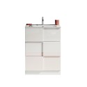 Mobile bagno a terra con 3 cassetti bianco lucido e lavabo Tetra Dama Prezzo