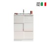 Mobile bagno a terra con 3 cassetti bianco lucido e lavabo Tetra Dama Modello