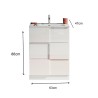 Mobile bagno a terra con 3 cassetti bianco lucido e lavabo Tetra Dama 