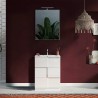 Mobile bagno a terra con 3 cassetti bianco lucido e lavabo Tetra Dama 