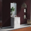 Mobile bagno a terra con 3 cassetti bianco lucido e lavabo Tetra Dama Catalogo