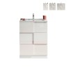 Mobile bagno a terra con 3 cassetti bianco lucido e lavabo Tetra Dama Offerta