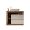 Meuble sous-lavabo moderne 2 tiroirs bois blanc avec vasque Jarad BW Achat
