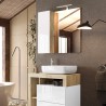 Badezimmerspiegel Säule 1 Tür LED-Licht Weiß Eiche Holz Pilar BW Katalog