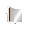 Badezimmerspiegel Säule 1 Tür LED-Licht Weiß Eiche Holz Pilar BW 