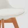 Table blanche ronde 70x70cm 2 chaises colorées d'intérieur bar café Nordica Long Island 