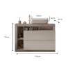 Meuble de salle de bain sur pied avec lavabo, 2 tiroirs blanc et gris ciment Jarad BC 