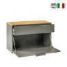 Banc à chaussures meuble entrée 1 porte et 1 tiroir en bois gris Matie Vente