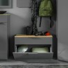 Banc à chaussures meuble entrée 1 porte et 1 tiroir en bois gris Matie Offre