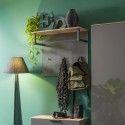 Porte-manteau mural moderne entrée avec une barre et 3 crochets en bois gris Nay Promotion