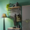 Porte-manteau mural moderne entrée avec une barre et 3 crochets en bois gris Nay Promotion