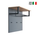 Appendiabiti da parete ingresso moderno barra 3 ganci grigio legno Nay Vendita