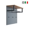 Appendiabiti da parete ingresso moderno barra 3 ganci grigio legno Nay Vendita