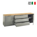Mobiler TV-Unterschrank 200 cm modern, 2 Türen, 3 Schubladen, graue Eiche Galad. Verkauf