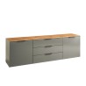 Mobiler TV-Unterschrank 200 cm modern, 2 Türen, 3 Schubladen, graue Eiche Galad. Angebot