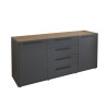 Credenza 2 ante 4 cassetti soggiorno sala pranzo industriale Shelby Offerta