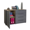 Sideboard Wohnzimmer Industrielles Design 1 Tür 4 Schubladen Choice Angebot