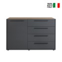 Sideboard Wohnzimmer Industrielles Design 1 Tür 4 Schubladen Choice Verkauf
