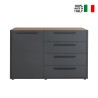 Sideboard Wohnzimmer Industrielles Design 1 Tür 4 Schubladen Choice Verkauf