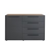Sideboard Wohnzimmer Industrielles Design 1 Tür 4 Schubladen Choice Sales