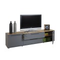 Mobile porta TV moderno stile industriale 2 ante 2 cassetti 200cm Aron Promozione